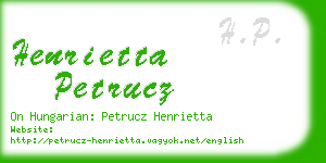 henrietta petrucz business card